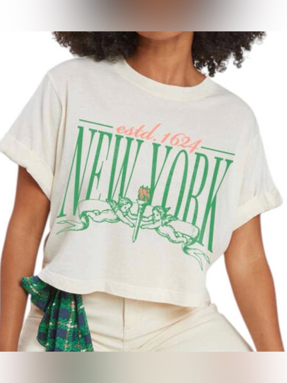 GIRL DANGEROUS new York oversized graphic tee t-shirt in cream